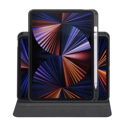 For iPad Air 11 2024 Acrylic 360 Degree Rotation Holder Leather Tablet Case(Black) - iPad Air 11 2024 Cases by buy2fix | Online Shopping UK | buy2fix