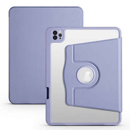 For iPad Air 13 2024 Acrylic 360 Degree Rotation Holder Leather Tablet Case(Lavender Purple) - iPad Air 13 2024 Cases by buy2fix | Online Shopping UK | buy2fix