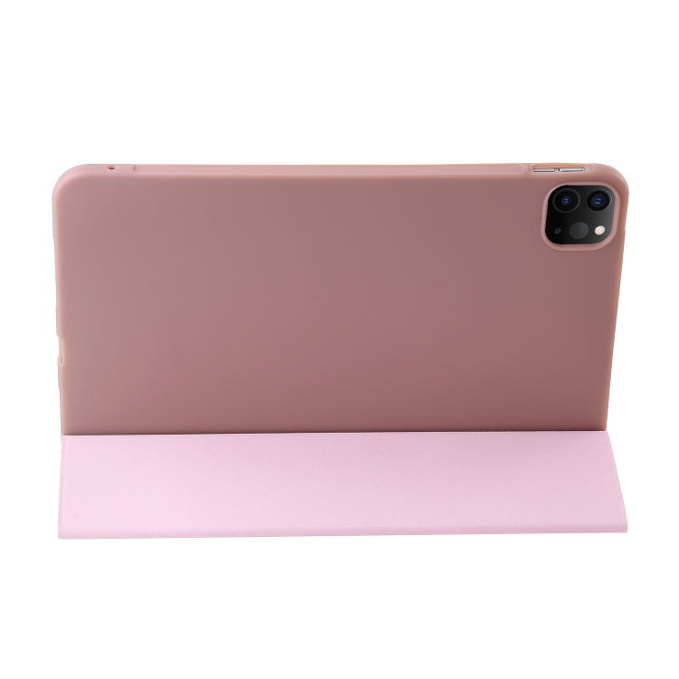 For iPad Pro 13 2024 Three-fold Holder Flip Tablet Leather Case(Rose Gold) - iPad Pro 13 2024 Cases by buy2fix | Online Shopping UK | buy2fix