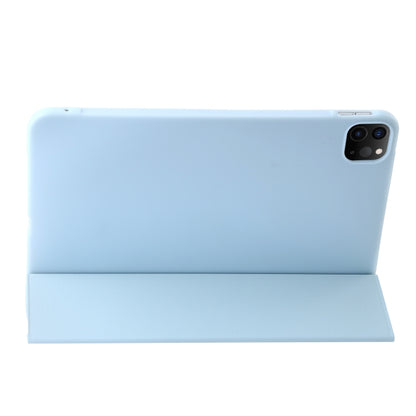 For iPad Pro 13 2024 Three-fold Holder Flip Tablet Leather Case(Sky Blue) - iPad Pro 13 2024 Cases by buy2fix | Online Shopping UK | buy2fix