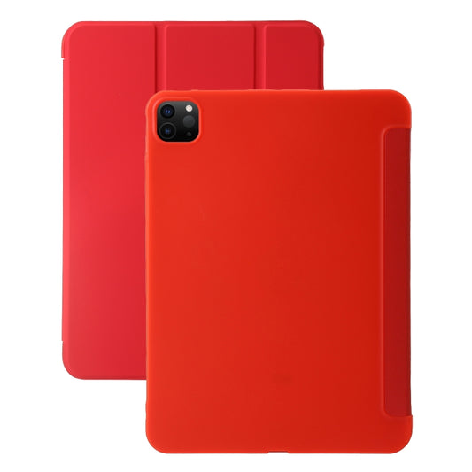 For iPad Pro 13 2024 Three-fold Holder Flip Tablet Leather Case(Red) - iPad Pro 13 2024 Cases by buy2fix | Online Shopping UK | buy2fix