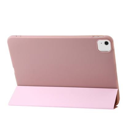 For iPad Air 13 2024 Three-fold Holder Flip Tablet Leather Case(Rose Gold) - iPad Air 13 2024 Cases by buy2fix | Online Shopping UK | buy2fix