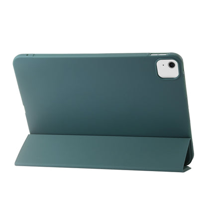 For iPad Air 13 2024 Three-fold Holder Flip Tablet Leather Case(Dark Green) - iPad Air 13 2024 Cases by buy2fix | Online Shopping UK | buy2fix