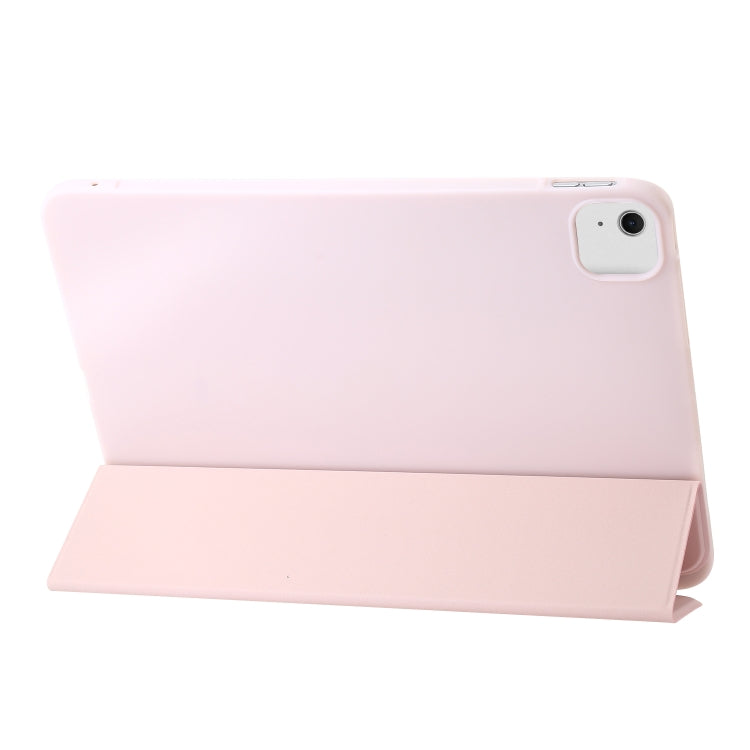 For iPad Air 13 2024 Three-fold Holder Flip Tablet Leather Case(Light Pink) - iPad Air 13 2024 Cases by buy2fix | Online Shopping UK | buy2fix