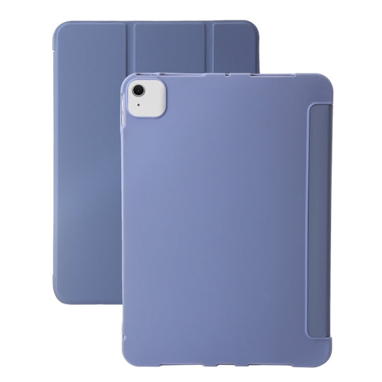For iPad Air 13 2026 / 2025 / 2024 Three-fold Holder Flip Tablet Leather Case(Purple)