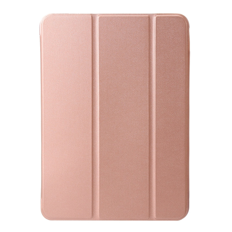 For iPad Air 11 2024 Three-fold Holder Flip Tablet Leather Case(Rose Gold) - iPad Air 11 2024 Cases by buy2fix | Online Shopping UK | buy2fix