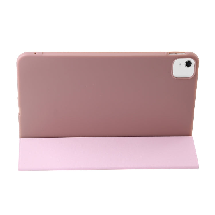 For iPad Air 11 2024 Three-fold Holder Flip Tablet Leather Case(Rose Gold) - iPad Air 11 2024 Cases by buy2fix | Online Shopping UK | buy2fix