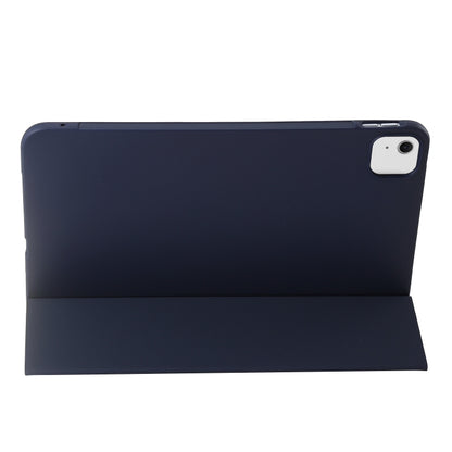 For iPad Air 11 2024 Three-fold Holder Flip Tablet Leather Case(Dark Blue) - iPad Air 11 2024 Cases by buy2fix | Online Shopping UK | buy2fix