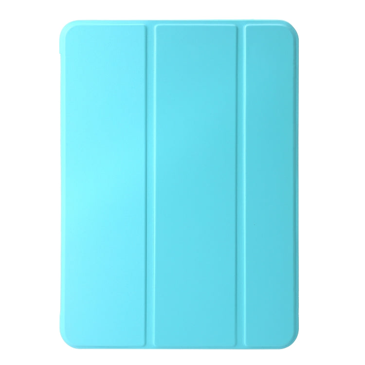 For iPad Air 11 2024 Three-fold Holder Flip Tablet Leather Case(Mint Blue) - iPad Air 11 2024 Cases by buy2fix | Online Shopping UK | buy2fix