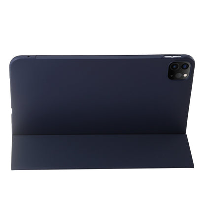 For iPad Pro 11 2025 / 2024 Three-fold Holder Flip Tablet Leather Case(Dark Blue) by buy2fix