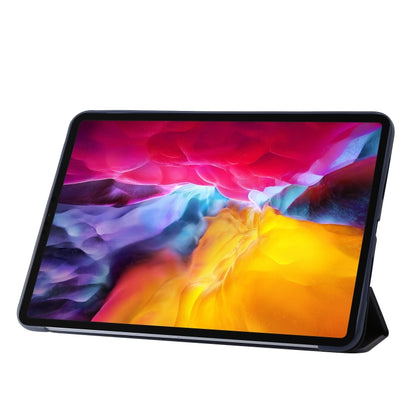 For iPad Pro 11 2025 / 2024 Three-fold Holder Flip Tablet Leather Case(Dark Blue) by buy2fix