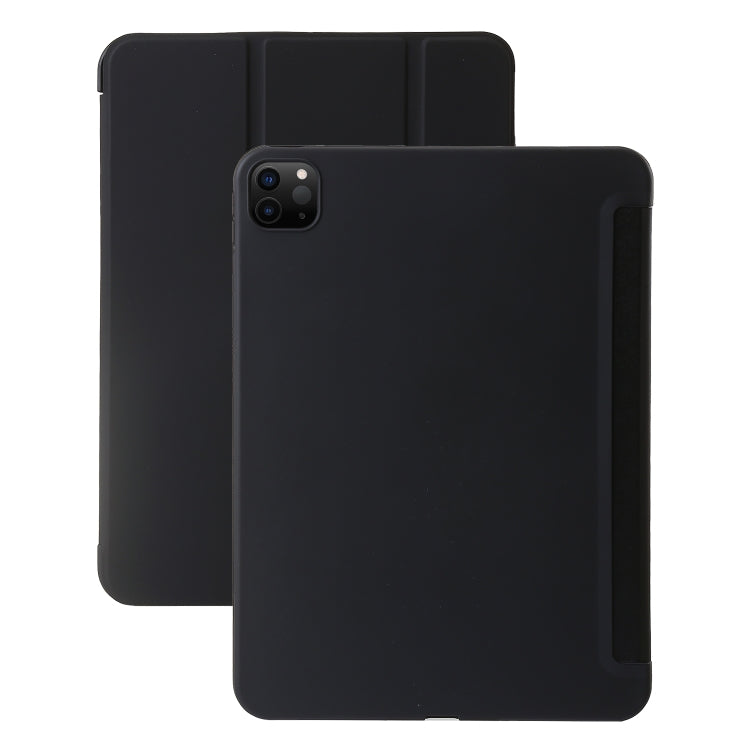 For iPad Pro 11 2025 / 2024 Three-fold Holder Flip Tablet Leather Case(Black) by buy2fix