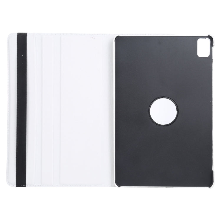 For iPad Pro 13 2024 360 Degree Rotation Litchi Texture Leather Tablet Case with Holder(White) - iPad Pro 13 2024 Cases by buy2fix | Online Shopping UK | buy2fix