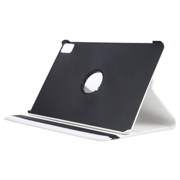 For iPad Pro 13 2024 360 Degree Rotation Litchi Texture Leather Tablet Case with Holder(White) - iPad Pro 13 2024 Cases by buy2fix | Online Shopping UK | buy2fix