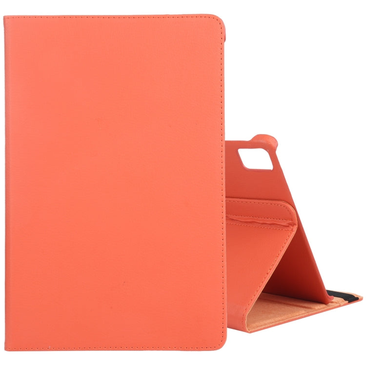 For iPad Pro 13 2024 360 Degree Rotation Litchi Texture Leather Tablet Case with Holder(Orange) - iPad Pro 13 2024 Cases by buy2fix | Online Shopping UK | buy2fix