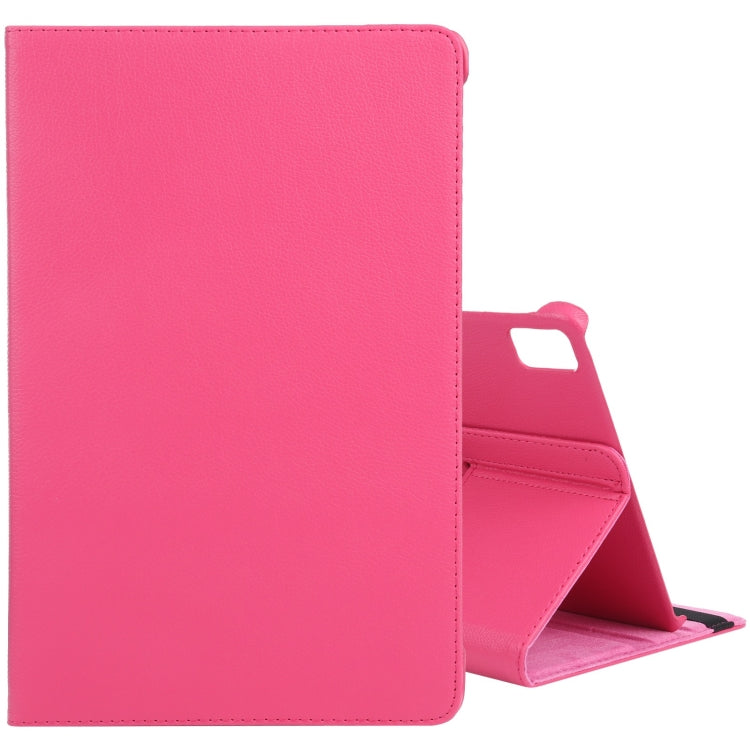For iPad Air 13 2025 / 2024 360 Degree Rotation Litchi Texture Leather Tablet Case with Holder(Rose Red) by buy2fix