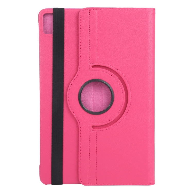 For iPad Air 13 2025 / 2024 360 Degree Rotation Litchi Texture Leather Tablet Case with Holder(Rose Red) by buy2fix