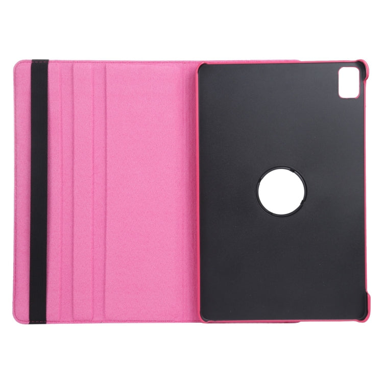 For iPad Air 13 2025 / 2024 360 Degree Rotation Litchi Texture Leather Tablet Case with Holder(Rose Red) by buy2fix
