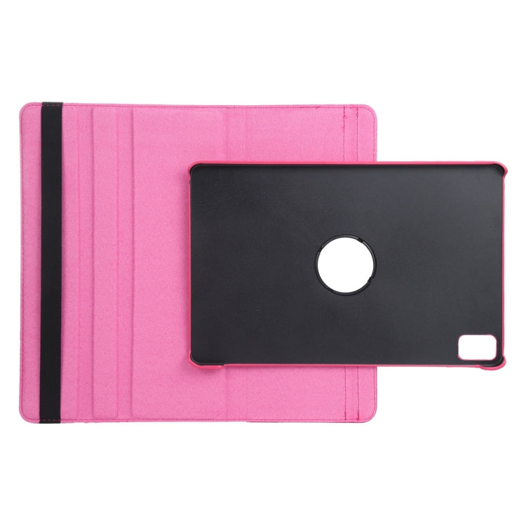 For iPad Air 13 2025 / 2024 360 Degree Rotation Litchi Texture Leather Tablet Case with Holder(Rose Red) by buy2fix