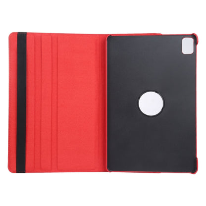 For iPad Pro 11 2024 360 Degree Rotation Litchi Texture Leather Tablet Case with Holder(Red) - iPad Pro 11 2024 Cases by buy2fix | Online Shopping UK | buy2fix