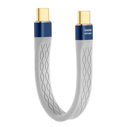240W 40Gbps USB-C / Type-C to Type-C Flexible FPC Charging Data Cable, Length: 13.3cm(Grey) by buy2fix