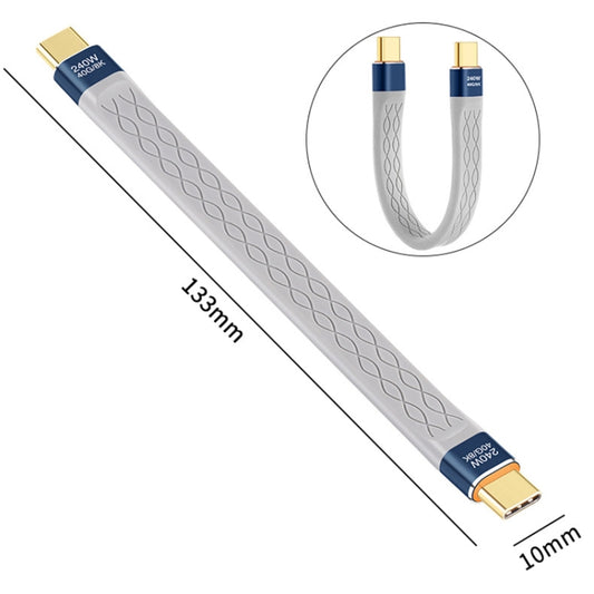 240W 40Gbps USB-C / Type-C to Type-C Flexible FPC Charging Data Cable, Length: 13.3cm(Grey) by buy2fix