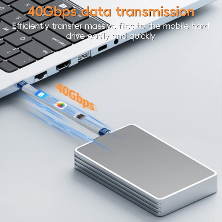 240W 40Gbps USB-C / Type-C to Type-C Flexible FPC Charging Data Cable, Length: 13.3cm(Grey) by buy2fix