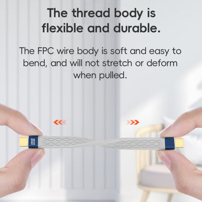 240W 40Gbps USB-C / Type-C to Type-C Flexible FPC Charging Data Cable, Length: 13.3cm(Grey) by buy2fix