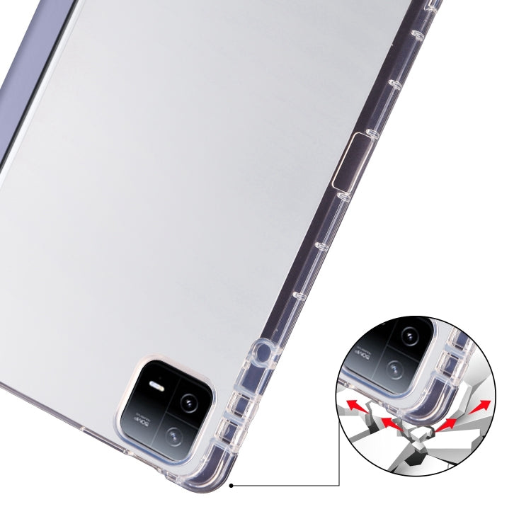 For iPad Pro 13 2024 3-fold Clear TPU Smart Leather Tablet Case with Pen Slot(Lavender Purple) - iPad Pro 13 2024 Cases by buy2fix | Online Shopping UK | buy2fix