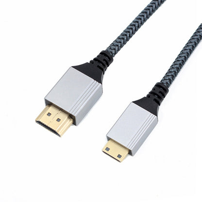 HDTV to Mini HDTV 4K UHD Video Transmission Braided Cable, Length:2m(Grey) - Cable by buy2fix | Online Shopping UK | buy2fix