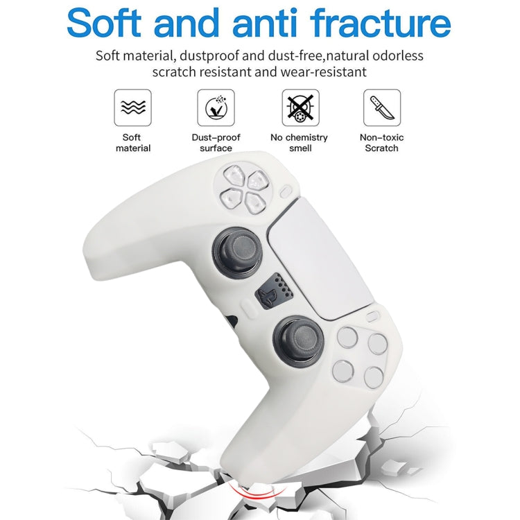 For Sony PS5 Silicone Gamepad Protective Case(White) - Cases by buy2fix | Online Shopping UK | buy2fix