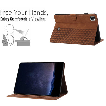For iPad Pro 11 2022 / Air 10.9 2022 Building Blocks Embossed Leather Smart Tablet Case(Brown) - iPad Pro 11 (2022/2021) Cases by buy2fix | Online Shopping UK | buy2fix