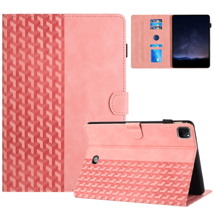 For iPad Pro 11 2022 / Air 10.9 2022 Building Blocks Embossed Leather Smart Tablet Case(Pink) - iPad Pro 11 (2022/2021) Cases by buy2fix | Online Shopping UK | buy2fix