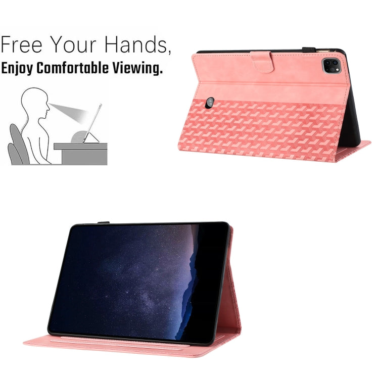 For iPad Pro 11 2022 / Air 10.9 2022 Building Blocks Embossed Leather Smart Tablet Case(Pink) - iPad Pro 11 (2022/2021) Cases by buy2fix | Online Shopping UK | buy2fix