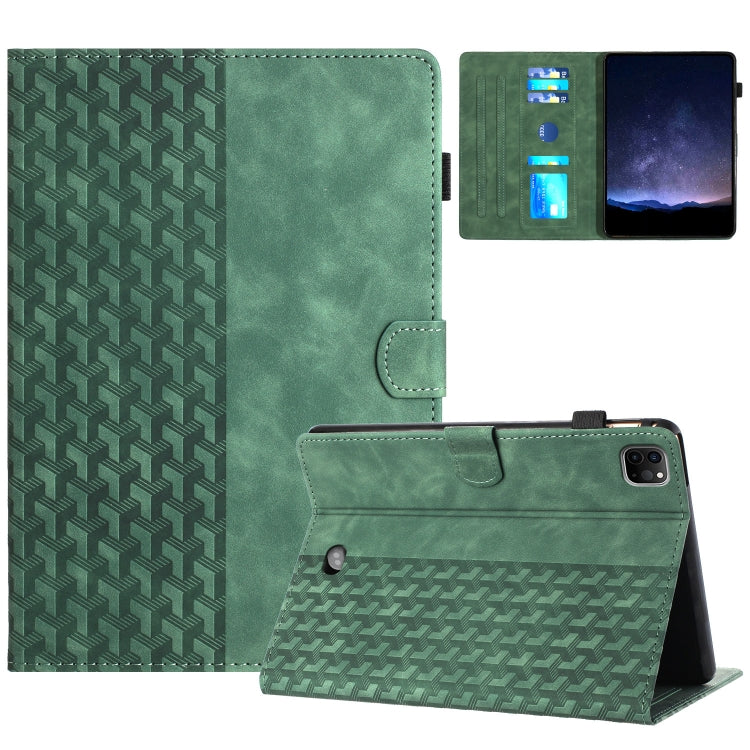 For iPad Pro 11 2022 / Air 10.9 2022 Building Blocks Embossed Leather Smart Tablet Case(Green) - iPad Pro 11 (2022/2021) Cases by buy2fix | Online Shopping UK | buy2fix
