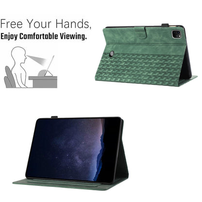 For iPad Pro 11 2022 / Air 10.9 2022 Building Blocks Embossed Leather Smart Tablet Case(Green) - iPad Pro 11 (2022/2021) Cases by buy2fix | Online Shopping UK | buy2fix