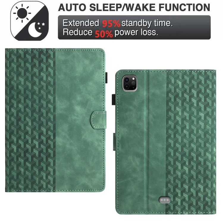 For iPad Pro 11 2022 / Air 10.9 2022 Building Blocks Embossed Leather Smart Tablet Case(Green) - iPad Pro 11 (2022/2021) Cases by buy2fix | Online Shopping UK | buy2fix
