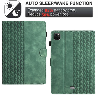 For iPad Pro 11 2022 / Air 10.9 2022 Building Blocks Embossed Leather Smart Tablet Case(Green) - iPad Pro 11 (2022/2021) Cases by buy2fix | Online Shopping UK | buy2fix
