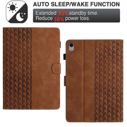 For iPad 2025 / 2022 Building Blocks Embossed Leather Smart Tablet Case(Brown) - iPad 2025 / 2022 Cases by buy2fix | Online Shopping UK | buy2fix