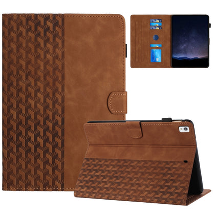 For iPad 10.2 2021 / Air 10.5 Building Blocks Embossed Leather Smart Tablet Case(Brown) - iPad 10.2 Cases by buy2fix | Online Shopping UK | buy2fix