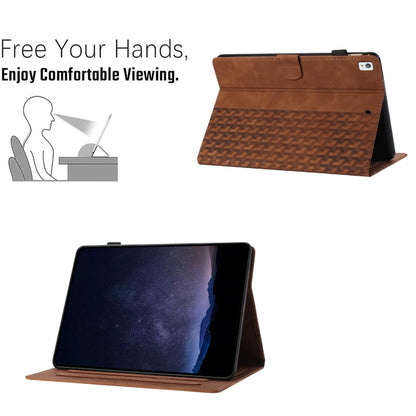 For iPad 10.2 2021 / Air 10.5 Building Blocks Embossed Leather Smart Tablet Case(Brown) - iPad 10.2 Cases by buy2fix | Online Shopping UK | buy2fix
