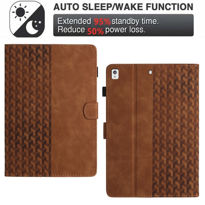For iPad 10.2 2021 / Air 10.5 Building Blocks Embossed Leather Smart Tablet Case(Brown) - iPad 10.2 Cases by buy2fix | Online Shopping UK | buy2fix