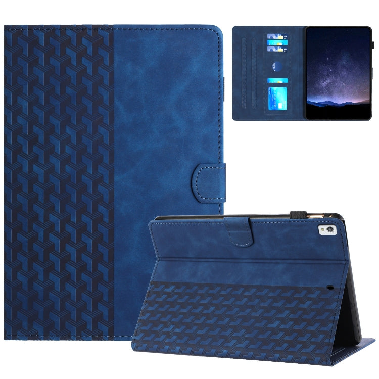 For iPad 10.2 2021 / Air 10.5 Building Blocks Embossed Leather Smart Tablet Case(Blue) - iPad 10.2 Cases by buy2fix | Online Shopping UK | buy2fix