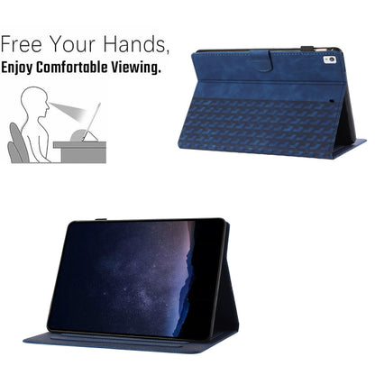 For iPad 10.2 2021 / Air 10.5 Building Blocks Embossed Leather Smart Tablet Case(Blue) - iPad 10.2 Cases by buy2fix | Online Shopping UK | buy2fix