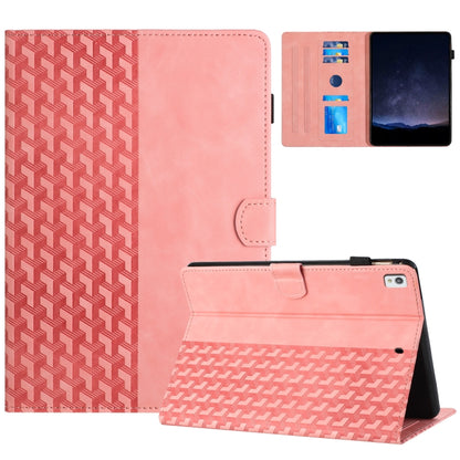 For iPad 10.2 2021 / Air 10.5 Building Blocks Embossed Leather Smart Tablet Case(Pink) - iPad 10.2 Cases by buy2fix | Online Shopping UK | buy2fix
