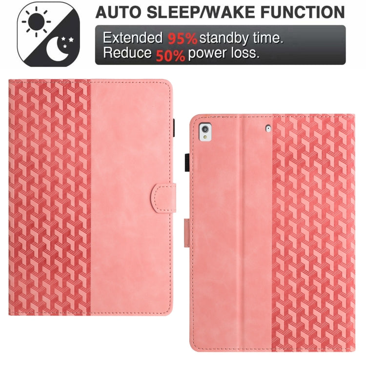 For iPad 10.2 2021 / Air 10.5 Building Blocks Embossed Leather Smart Tablet Case(Pink) - iPad 10.2 Cases by buy2fix | Online Shopping UK | buy2fix