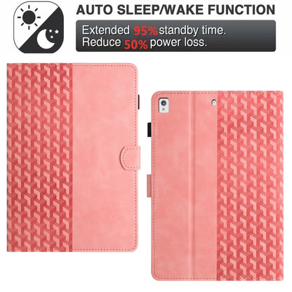 For iPad 10.2 2021 / Air 10.5 Building Blocks Embossed Leather Smart Tablet Case(Pink) - iPad 10.2 Cases by buy2fix | Online Shopping UK | buy2fix