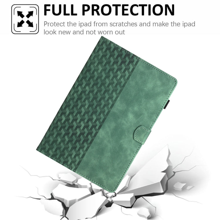 For iPad 10.2 2021 / Air 10.5 Building Blocks Embossed Leather Smart Tablet Case(Green) - iPad 10.2 Cases by buy2fix | Online Shopping UK | buy2fix