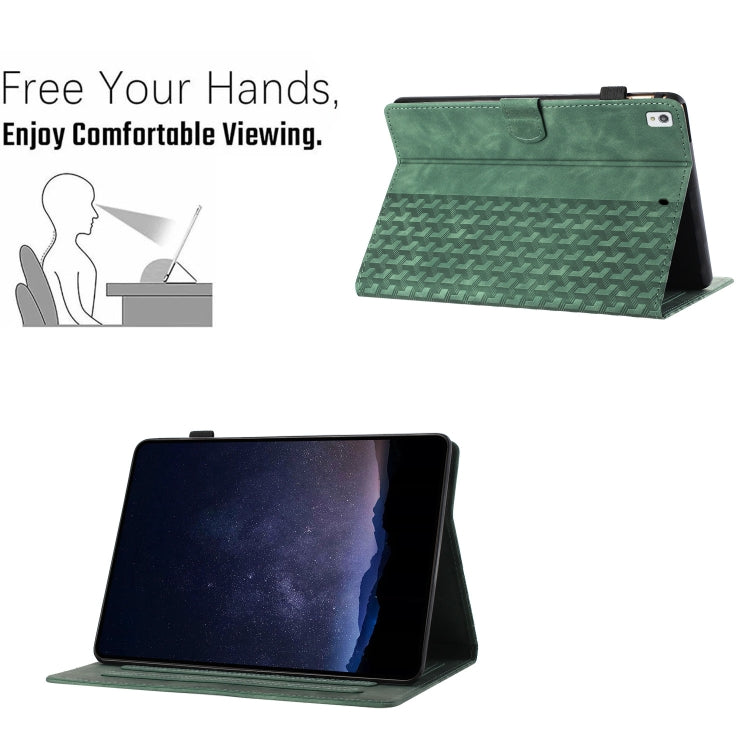 For iPad 10.2 2021 / Air 10.5 Building Blocks Embossed Leather Smart Tablet Case(Green) - iPad 10.2 Cases by buy2fix | Online Shopping UK | buy2fix