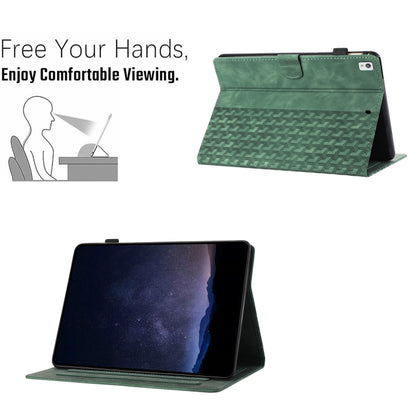 For iPad 10.2 2021 / Air 10.5 Building Blocks Embossed Leather Smart Tablet Case(Green) - iPad 10.2 Cases by buy2fix | Online Shopping UK | buy2fix